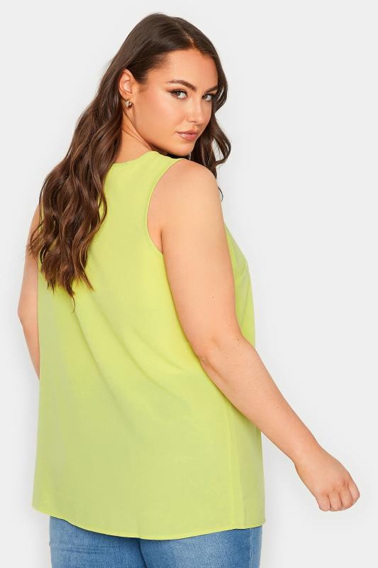 YOURS Curve Plus Size Lime Green Cami Vest Top | Yours Clothing 3