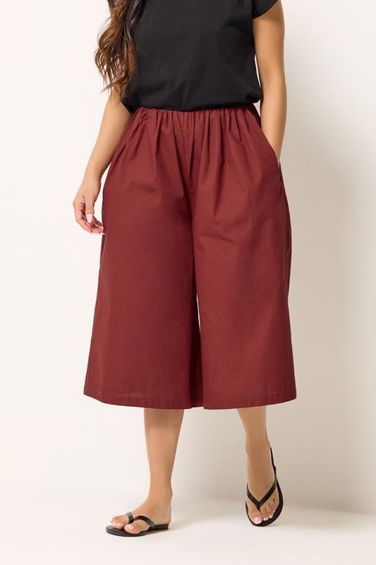 PixieGirl Petite Women's Red Cotton Poplin Culottes | PixieGirl 2