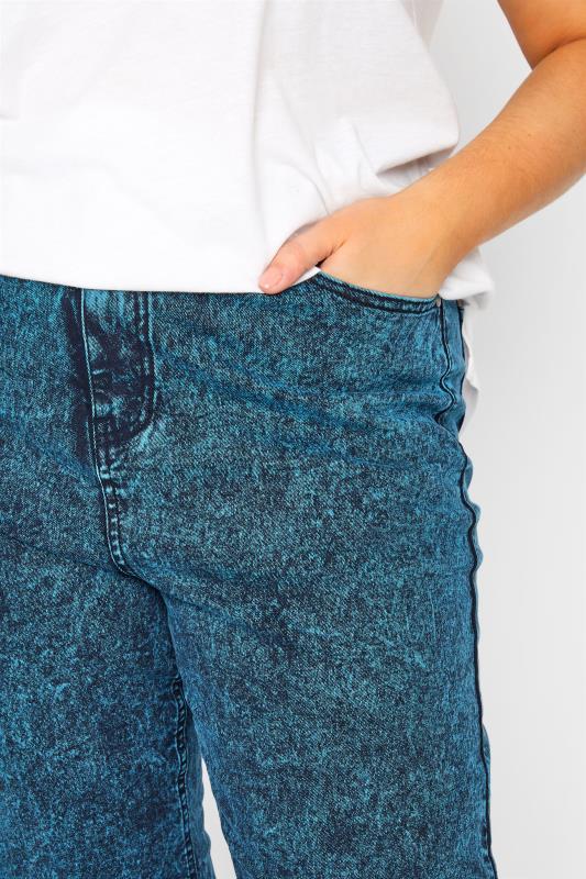 Plus Size Blue Acid Wash MOM Jeans | Yours Clothing 3