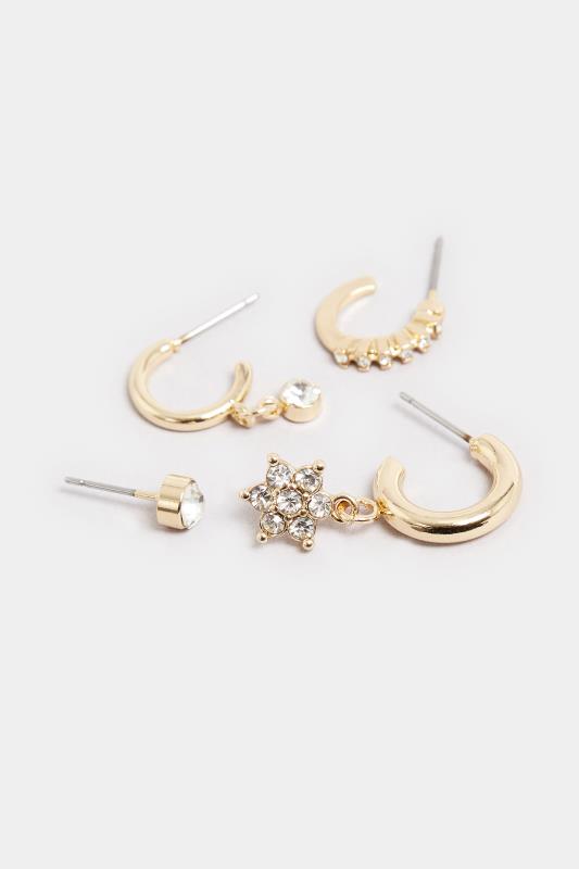 4 PACK Gold Tone Celestial Earring Set | Yours Clothing 4