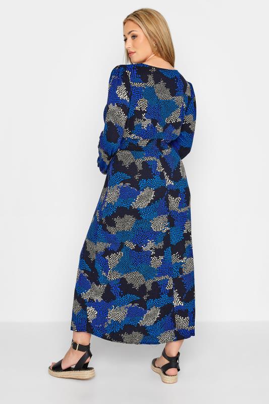 YOURS LONDON Curve Blue Spot Print Shirred Waist Maxi Dress 3