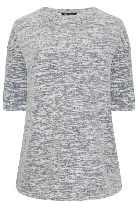 YOURS Plus Size Grey Marl Soft Touch Button Detail Top | Yours Clothing 5