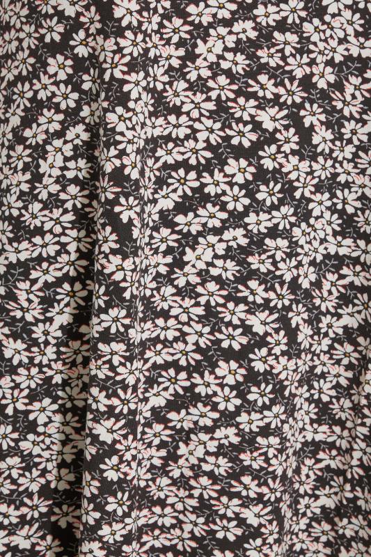Plus Size Black Floral Open Back Hanky Hem Vest Top | Yours Clothing 4