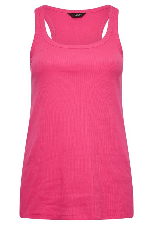 YOURS Plus Size Hot Pink Racer Back Vest Top | Yours Clothing 6