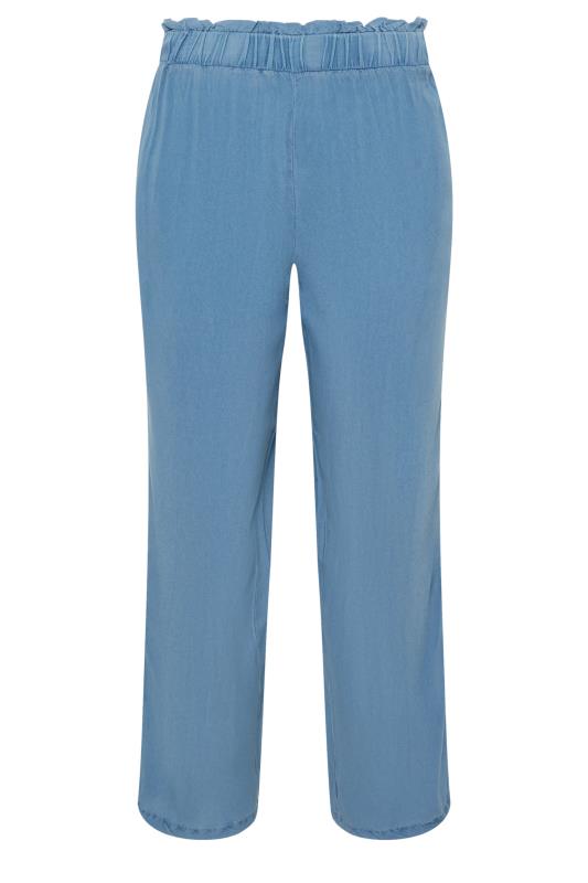 PixieGirl Petite Women's Blue Acid Wash Wide Leg Trousers | PixieGirl 5