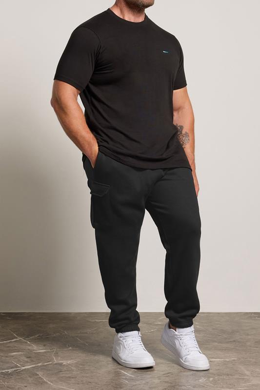 BadRhino Big & Tall Black Essential Cargo Joggers