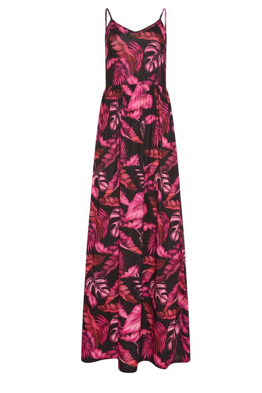 LTS Tall Women's Black & Pink Tropical Print Maxi Dress | Long Tall Sally 6