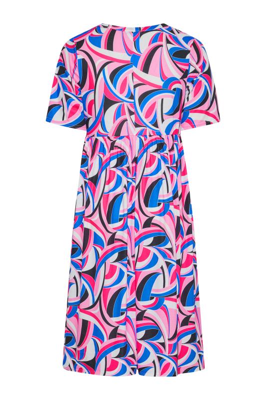 LIMITED COLLECTION Plus Size Pink Abstract Print Smock Dress | Yours Clothing 7