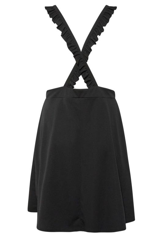 LIMITED COLLECTION Plus Size Black Frill Cross Back Pinafore Dress | Yours Clothing 6