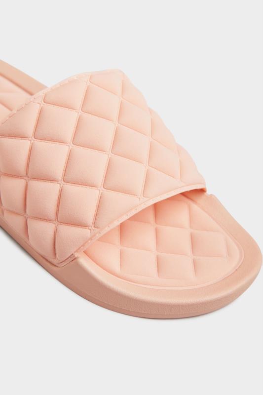 Pink Quilted Slider In Wide E Fit 5