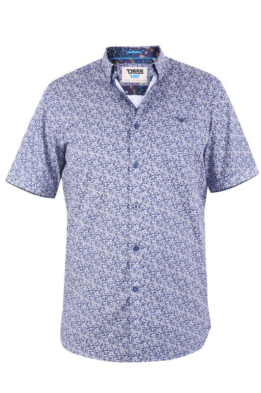 Plus Size  D555 Big & Tall Blue Floral Print Shirt