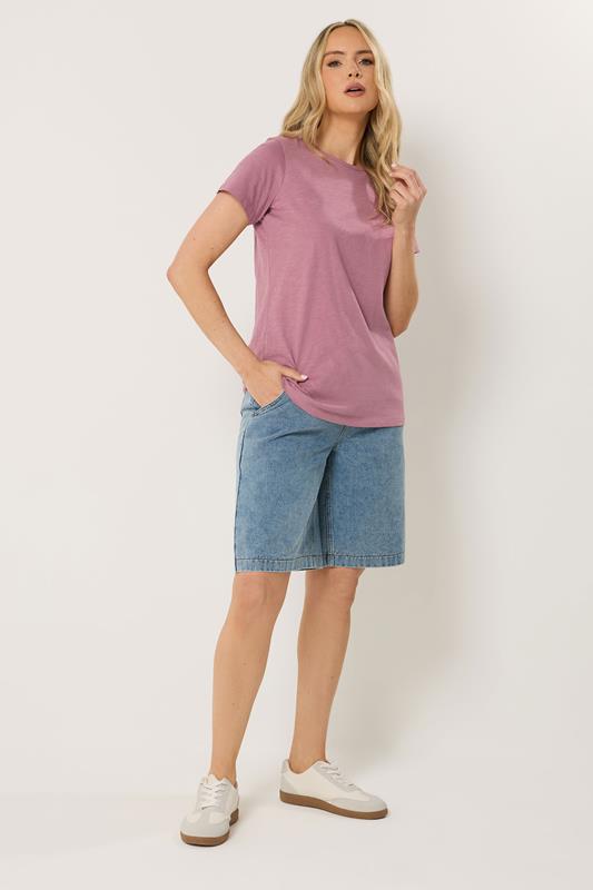 LTS Tall 2 PACK Women's Olive Green & Pink Marl Cotton T-Shirt | Long Tall Sally 4