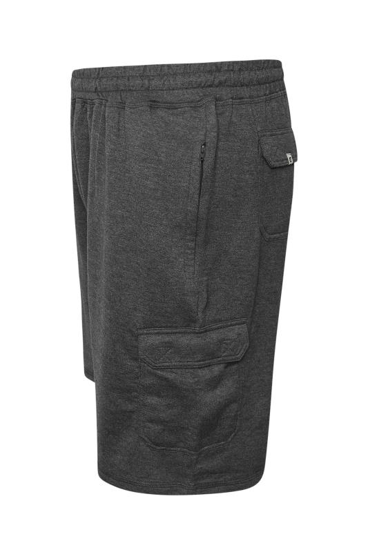 D555 Big & Tall Grey Cotton Jogger Shorts | BadRhino 5