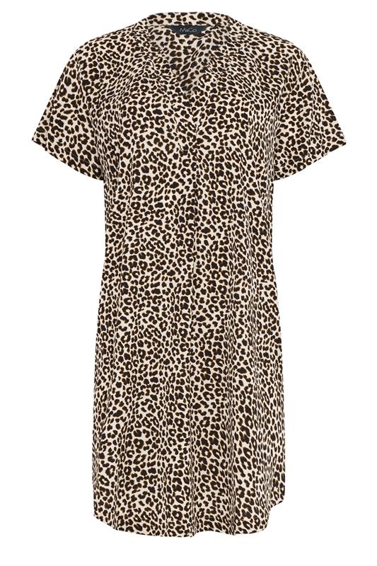 M&Co Brown Animal Print Notch Neck Midi Dress | M&Co 5