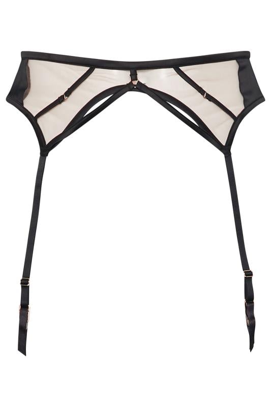 PLAYFUL PROMISES Black Ramona Suspender Belt | Yours Clothing 5