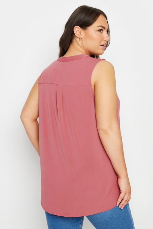 YOURS Plus Size Pink Sleeveless Blouse | Yours Clothing 3