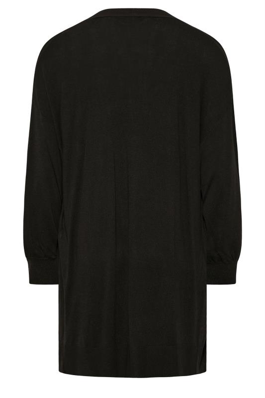 Plus Size Curve Black Balloon Sleeve Fine Knit Cardigan | Yours Clothing 8