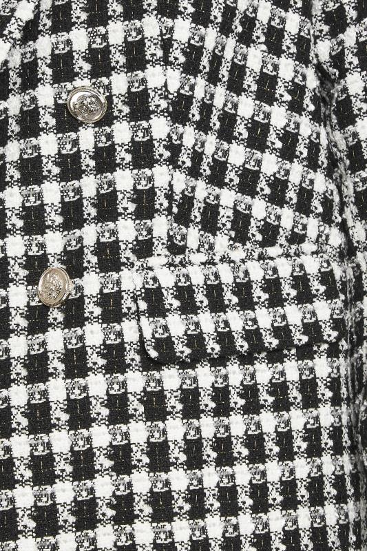 YOURS Curve Black & White Boucle Blazer | Yours Clothing 6