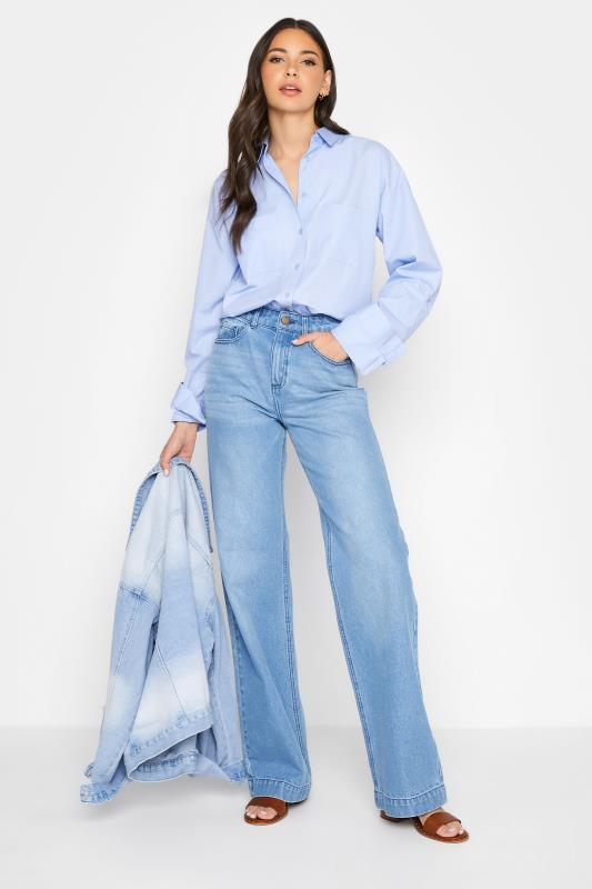 LTS MADE FOR GOOD Tall Women's Blue Cotton Oversized Shirt | Long Tall Sally 2