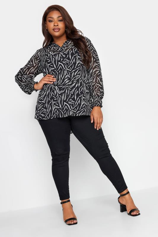 YOURS Plus Size Black Zebra Print Blouse | Yours Clothing 2