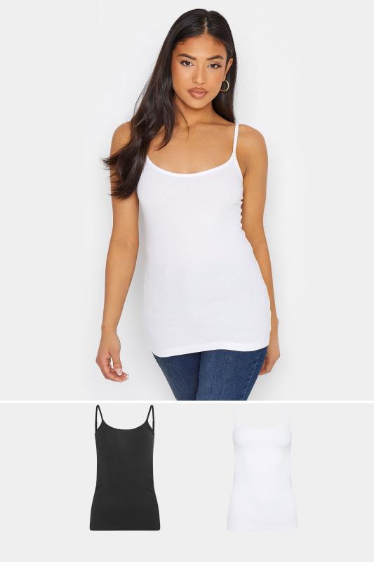 2 PACK Petite Black & White Cami Vest Tops | PixieGirl 1