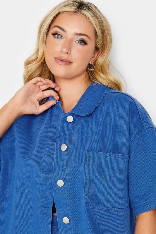 YOURS Plus Size Cobalt Blue Denim Shirt | Yours Clothing 4