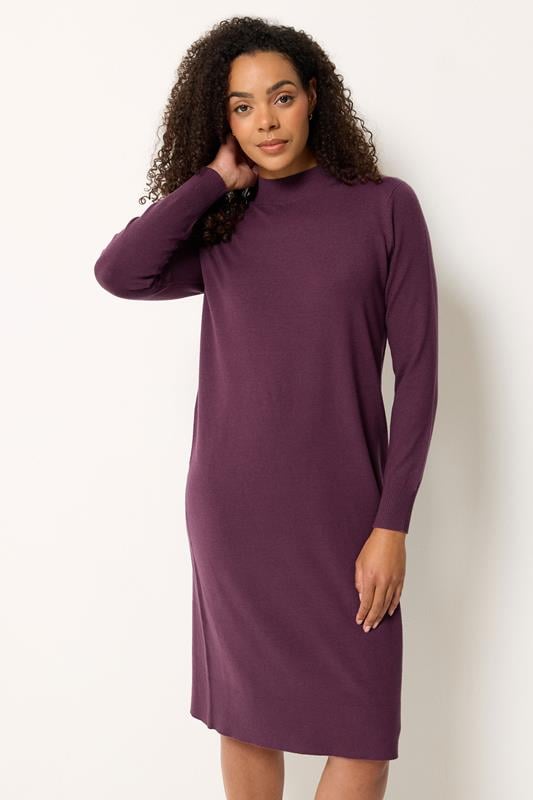  M&Co vestido midi de punto color higo