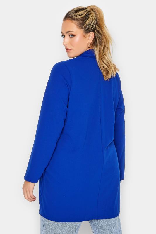 YOURS Curve Plus Size Cobalt Blue Longline Blazer | Yours Clothing 3