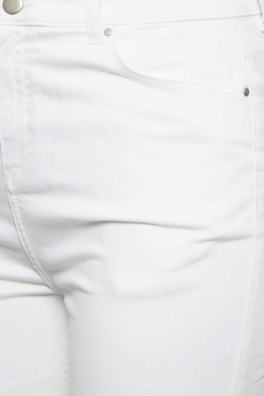 Yours Plus Size White Ripped Wide Leg Jeans | Yours Clothing 4