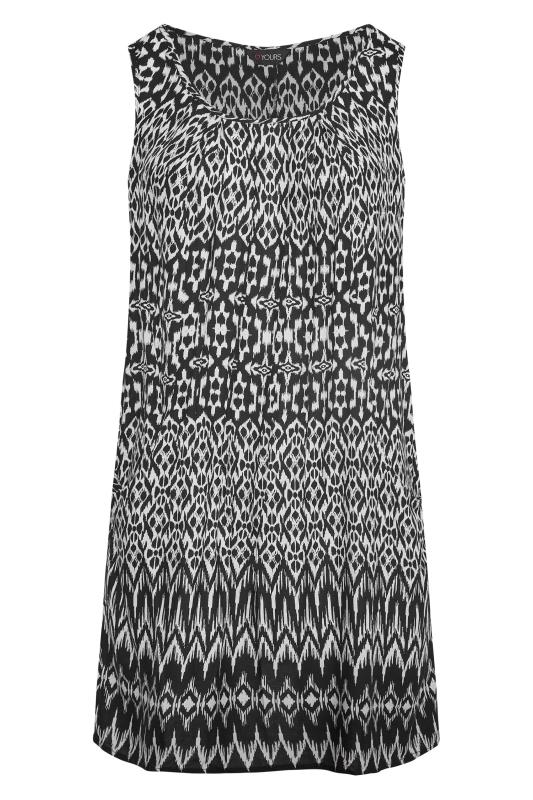 Curve Black Ikat Print Sleeveless Drape Pocket Dress_X.jpg