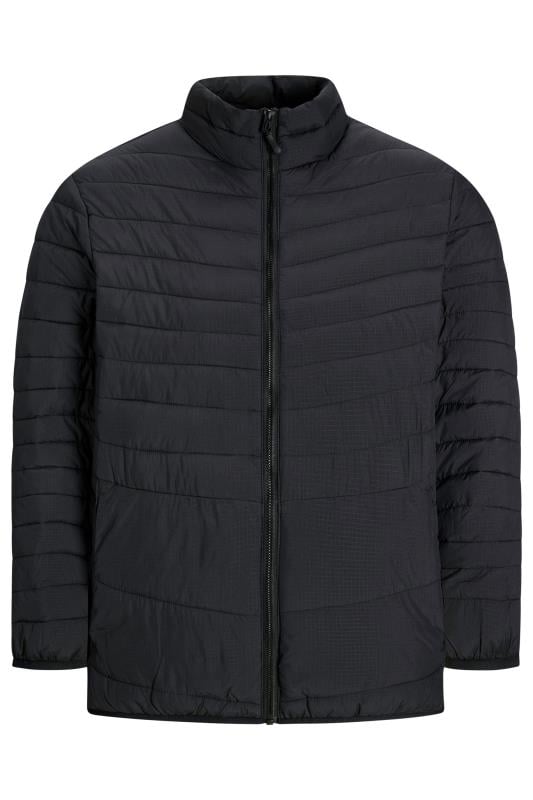 JACK & JONES Black Collared Puffer Jacket | BadRhino 2