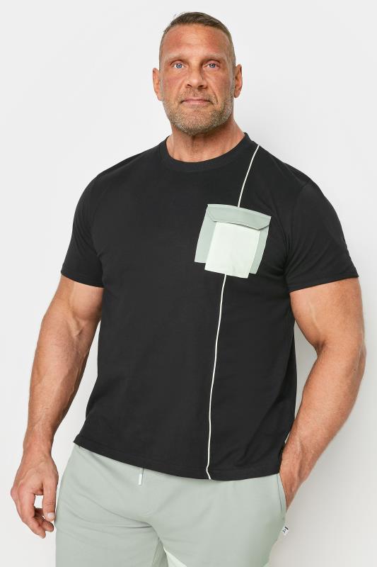  Grande Taille STUDIO A Big & Tall Black Pocket T-Shirt