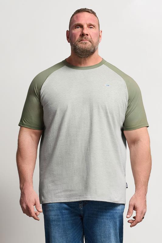 BadRhino Big & Tall Green & Grey Raglan T-Shirt | BadRhino 1