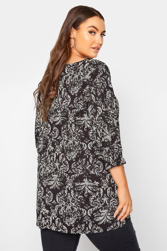 LIMITED COLLECTION Black Paisley Balloon Sleeve Top_C.jpg