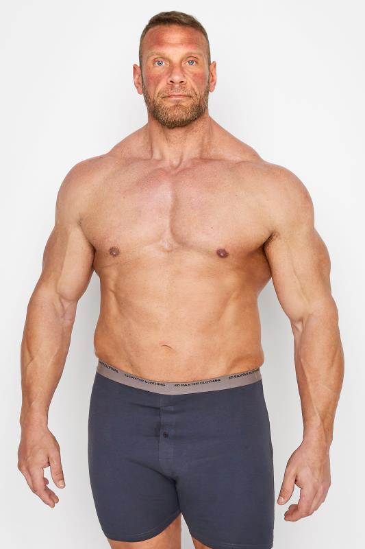 ED BAXTER Big & Tall 3 PACK Grey Boxer Shorts_A.jpg