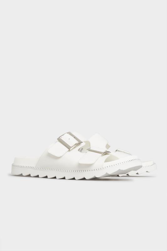 LIMITED COLLECTION White Stud Buckle Sandals In Extra Wide EEE Fit 3