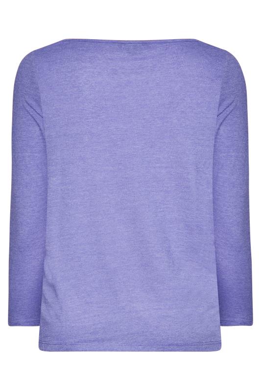 Plus Size Purple Marl Long Sleeve T-Shirt | Yours Clothing 6