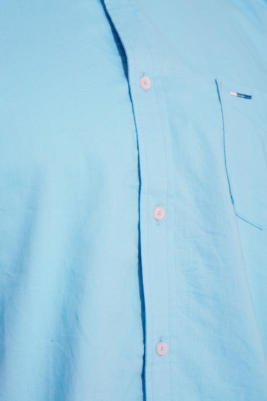 BadRhino Big & Tall Light Blue Essential Short Sleeve Oxford Shirt 2