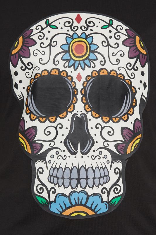 KAM Big & Tall Mens Black Skull Printed T-Shirt | BadRhino 2