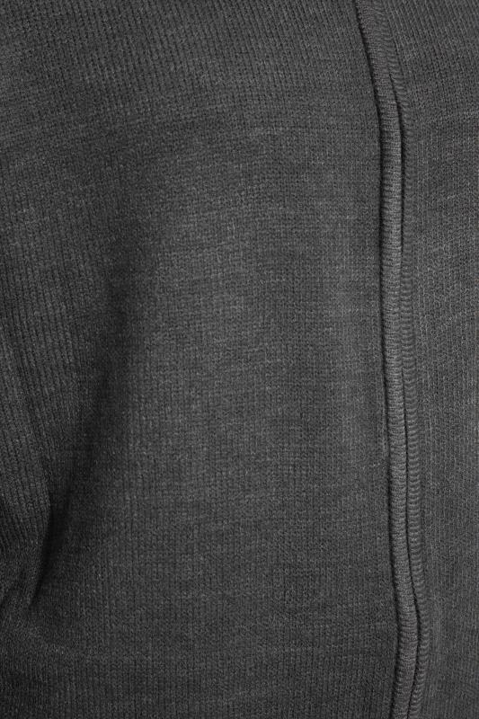 BadRhino Big & Tall Charcoal Grey Essential Full Zip Knitted Jumper 2