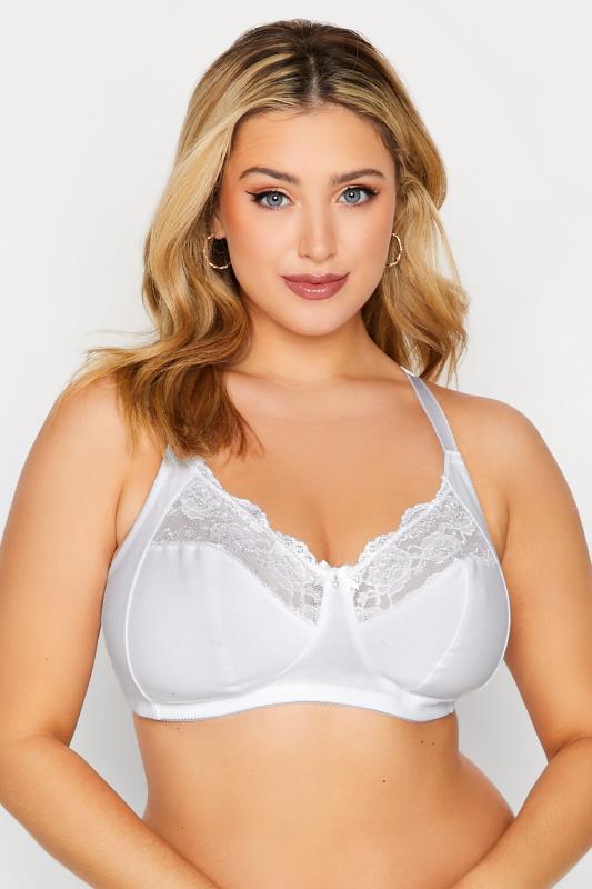 2 PACK Black & White Non-Padded Non-Wired Full Cup Bras | Yours Clothing 2