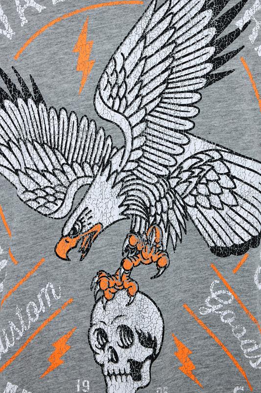 KAM Big & Tall Grey Raglan Graphic Print T-Shirt | BadRhino 3