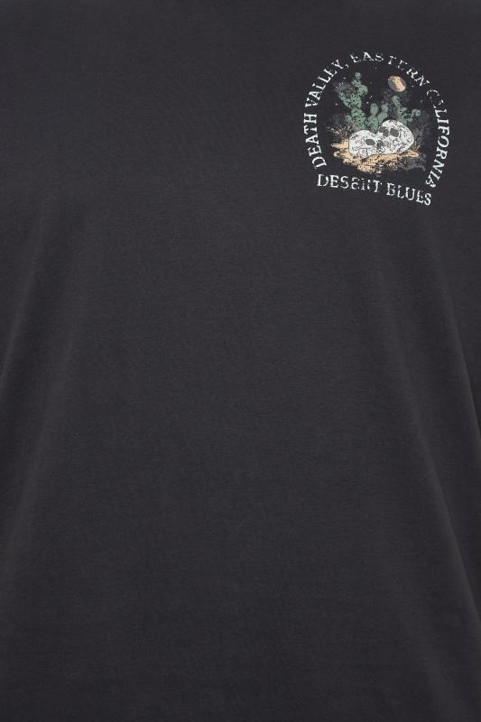 BadRhino Big & Tall Charcoal Grey 'Death Valley' Graphic Print T-Shirt | BadRhino 3