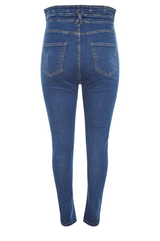 Plus Size Blue Corset Waist Skinny AVA Jeans | Yours Clothing 6