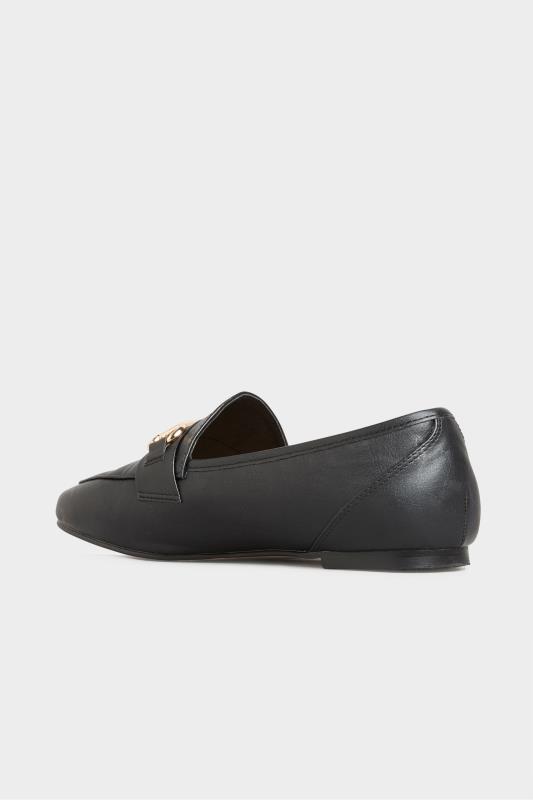 Black Metal Trim Loafer In Extra Wide Fit | Yours Clothing 5
