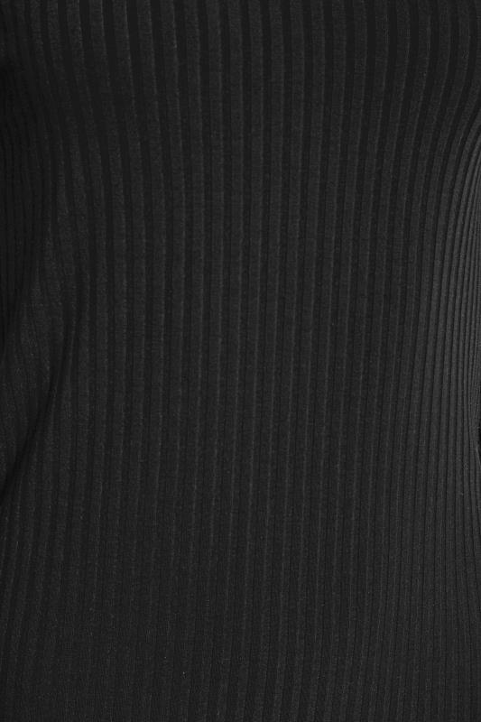 LTS Black Ribbed Roll Neck Top 4