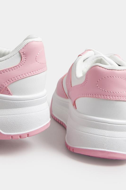 Pink & White Chunky Trainers In Extra Wide EEE Fit | Yours Clothing 4