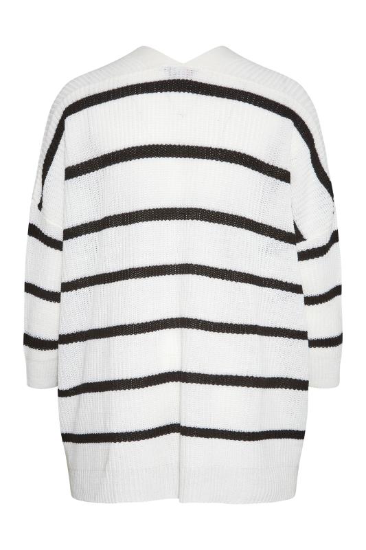Curve White & Black Stripe Button Knitted Cardigan_BK.jpg