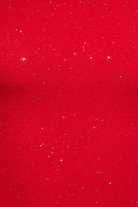 Petite Red Glitter One Shoulder Mini Dress | PixieGirl 5
