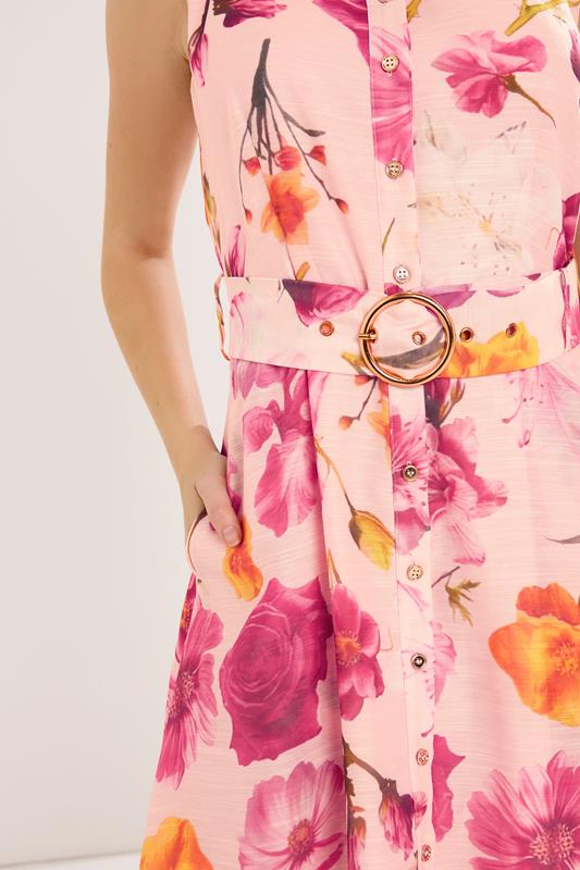 STAR Pink Floral Sleeveless Shirt Dress | StarByJM 4